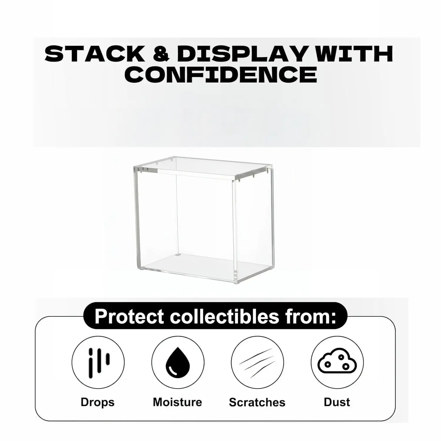✨ Cartivoe™ Clear Acrylic Trading Card Display Box – Premium Dustproof Collector Storage Case for Pokémon, Sports Cards & TCG Collections
