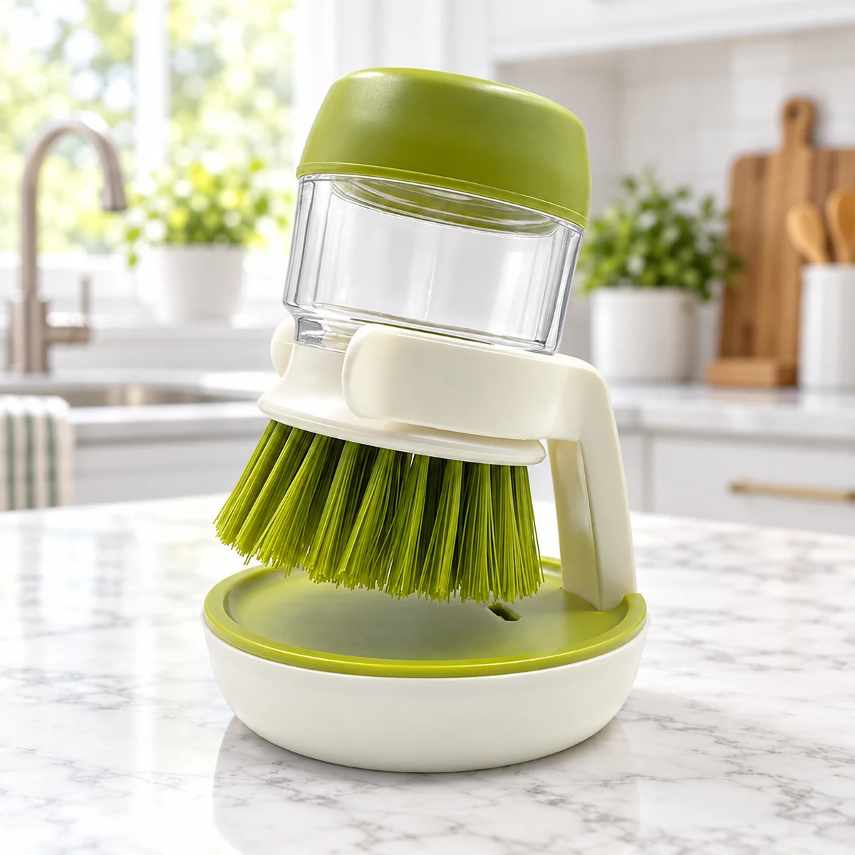 Familygiftsale - Soap Dispensing Dish Brush with Holder
