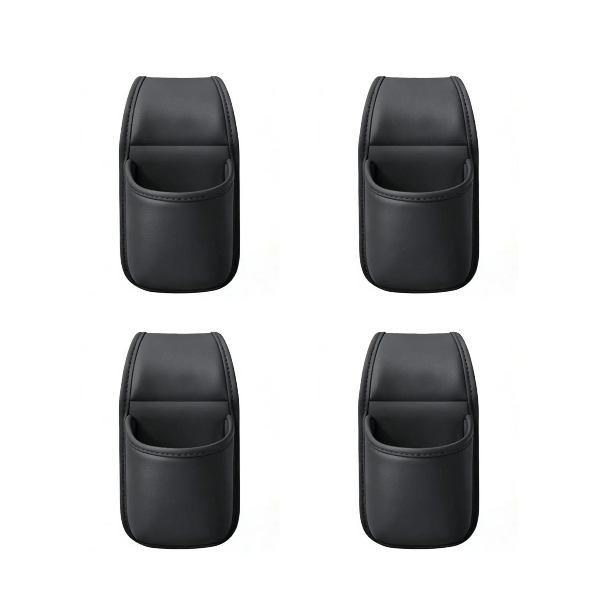 Leather car door storage pocket - double-layer compartments, scratch-proof flannel lining, residue-free adhesive, organizes keys & phones, keeps car interiors tidy, fits most sedans, SUVs and trucks for daily driving