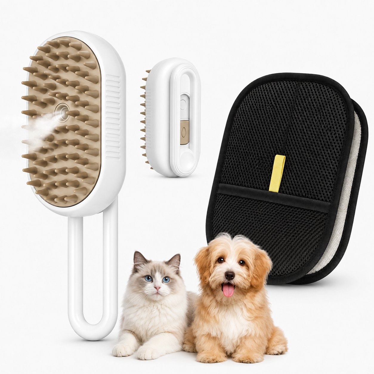 🐾 cartivoe™ 3-in-1 Cool Mist Pet Grooming Brush 💨✨ – Deshedding, Massage & Gentle Coat Care for Cats & Dogs 🐱🐶