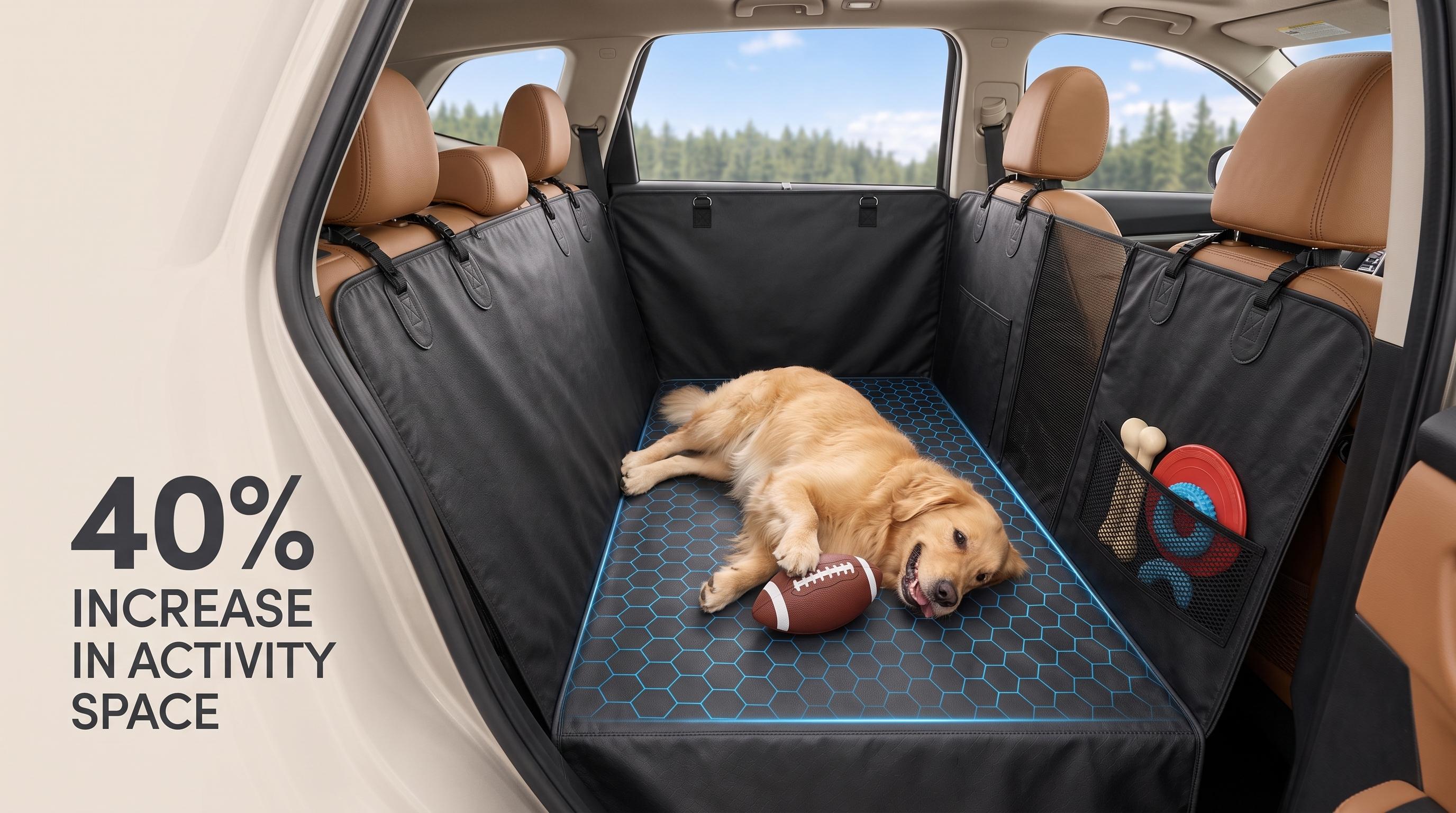 🐶 Hard-Bottom Dog Back Seat Extender & Waterproof Car Seat Cover
