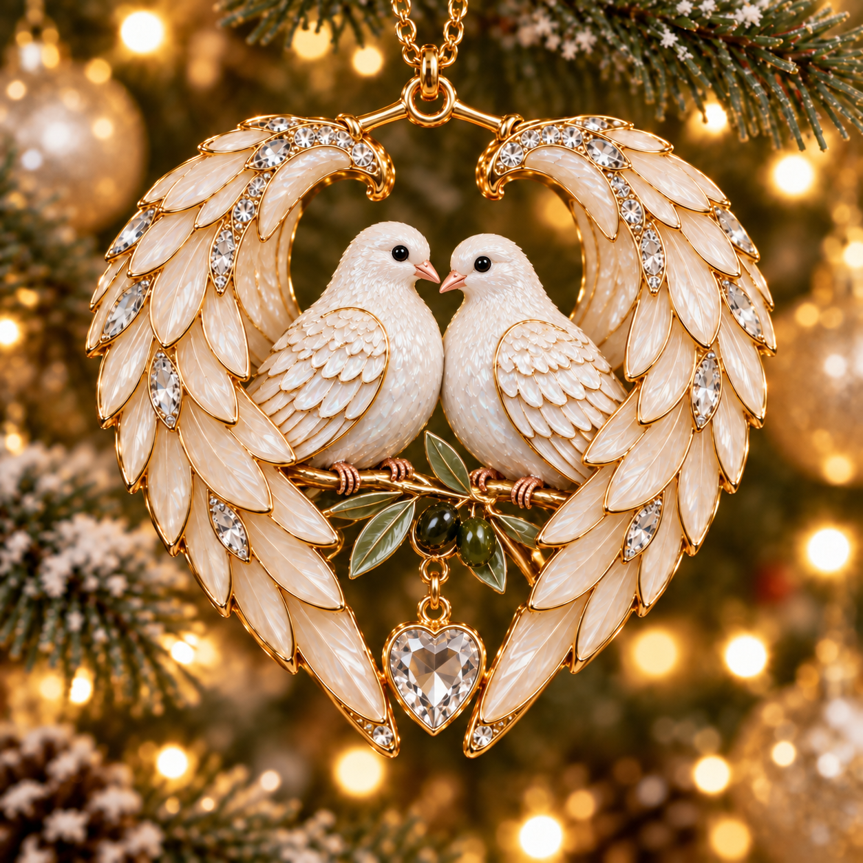 ❤️2026 Angel Wing Heart Christmas Ornaments - image 8