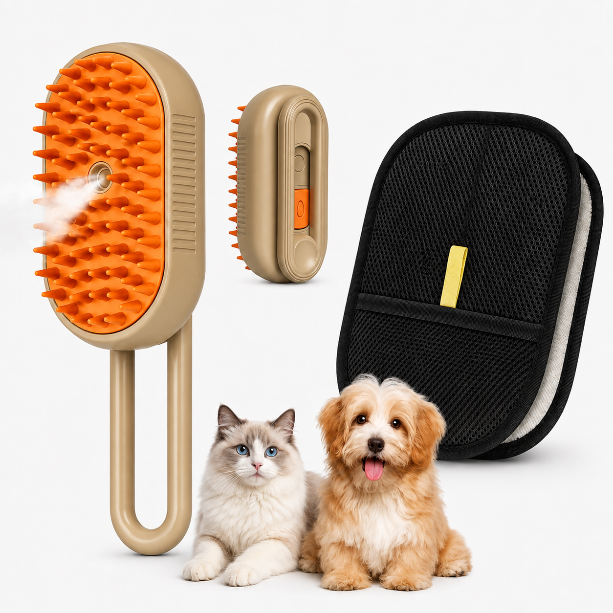 🐾 cartivoe™ 3-in-1 Cool Mist Pet Grooming Brush 💨✨ – Deshedding, Massage & Gentle Coat Care for Cats & Dogs 🐱🐶