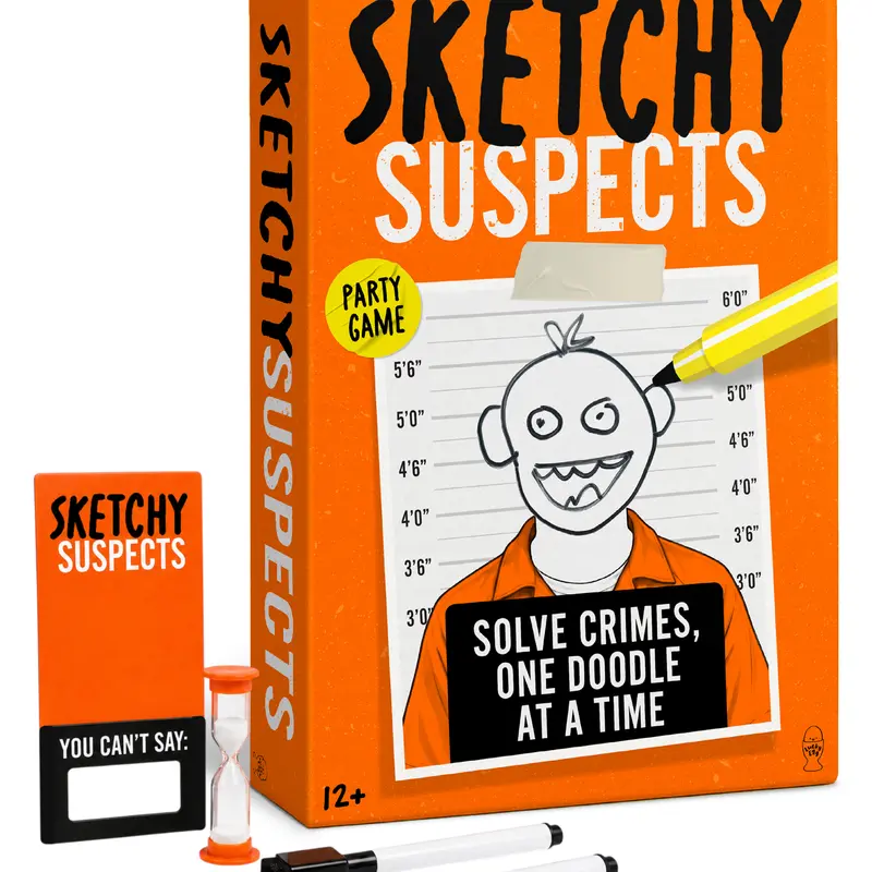 🎁 Limited-Time Offer | Sketchy Suspects 🎨 Draw Suspects from Ridiculous Clues – Party Game for Ages 12+, 2+ Players