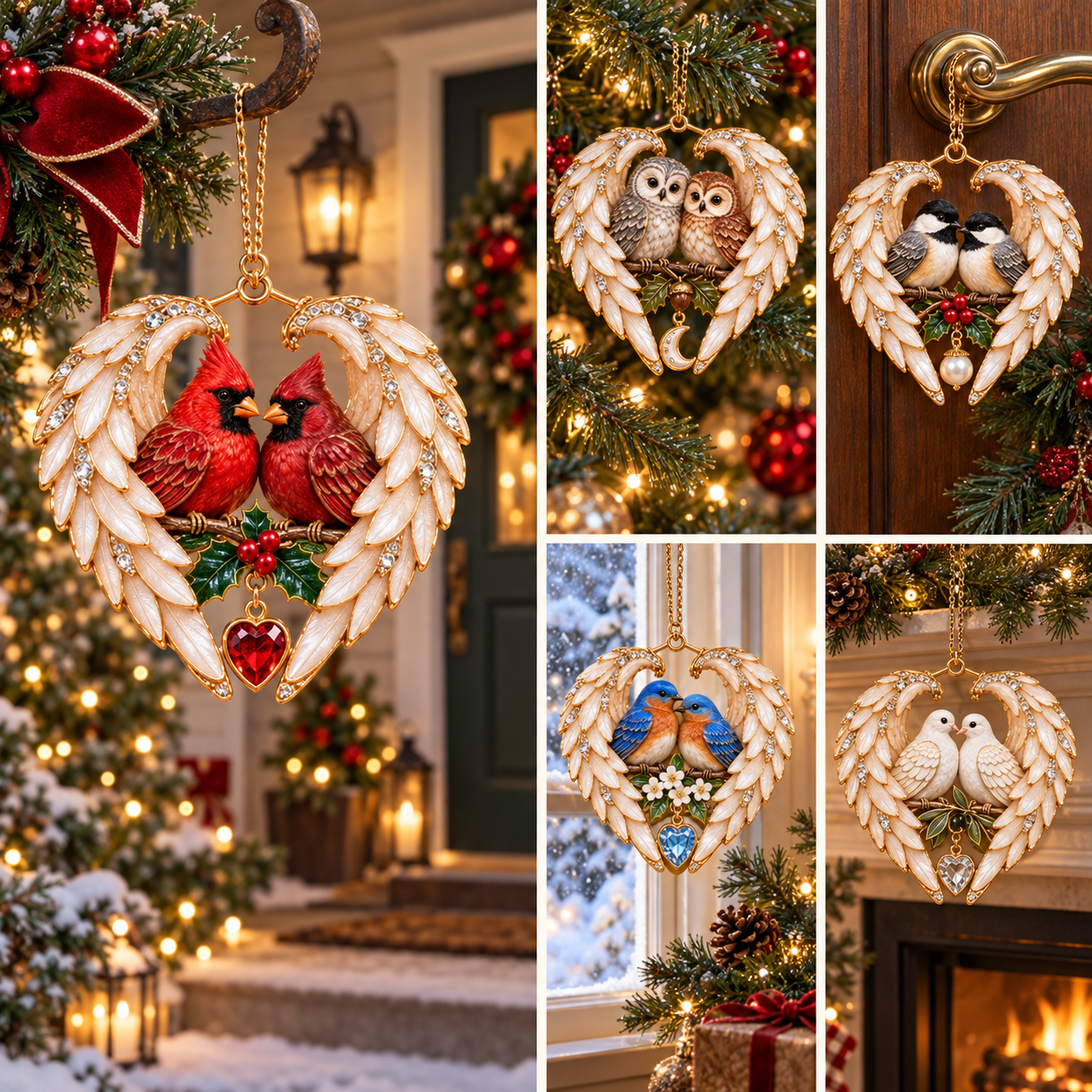❤️2026 Angel Wing Heart Christmas Ornaments - image 14
