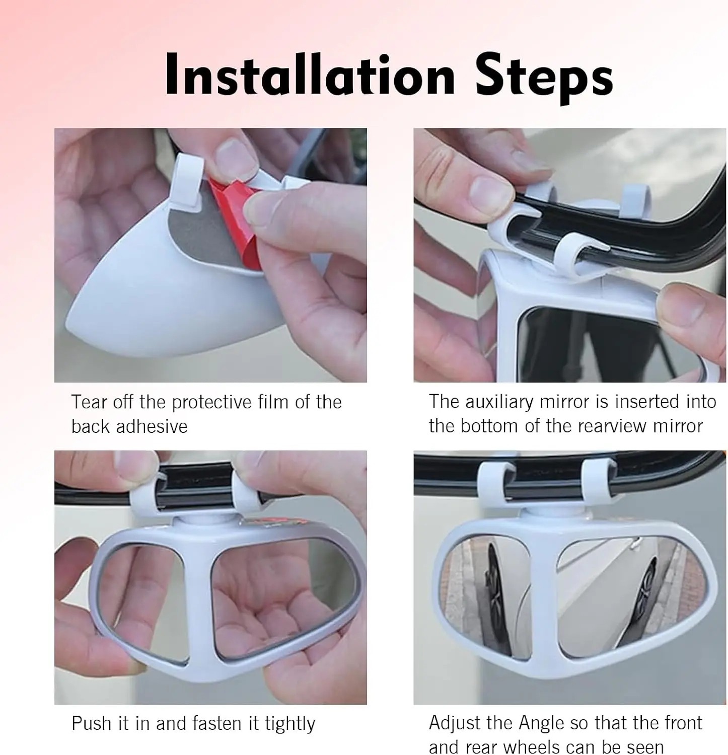 360° Rotatable Car Blind Spot Mirror - Real Glass ABS