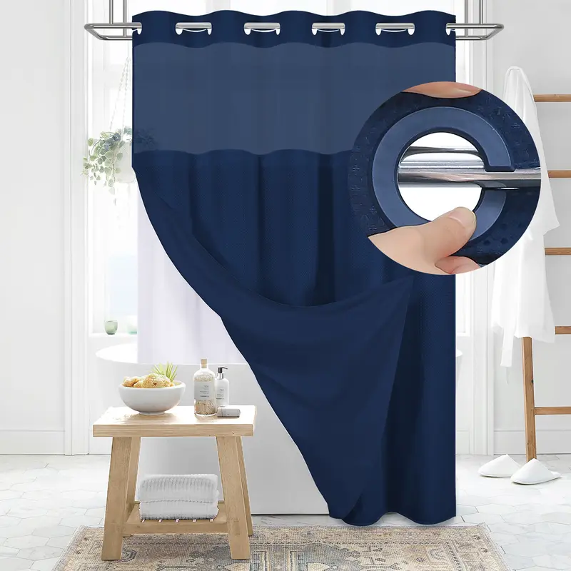 Cartivoe™ No-Hook Waffle Shower Curtain Set With Liner | Elegant Bathroom Upgrade