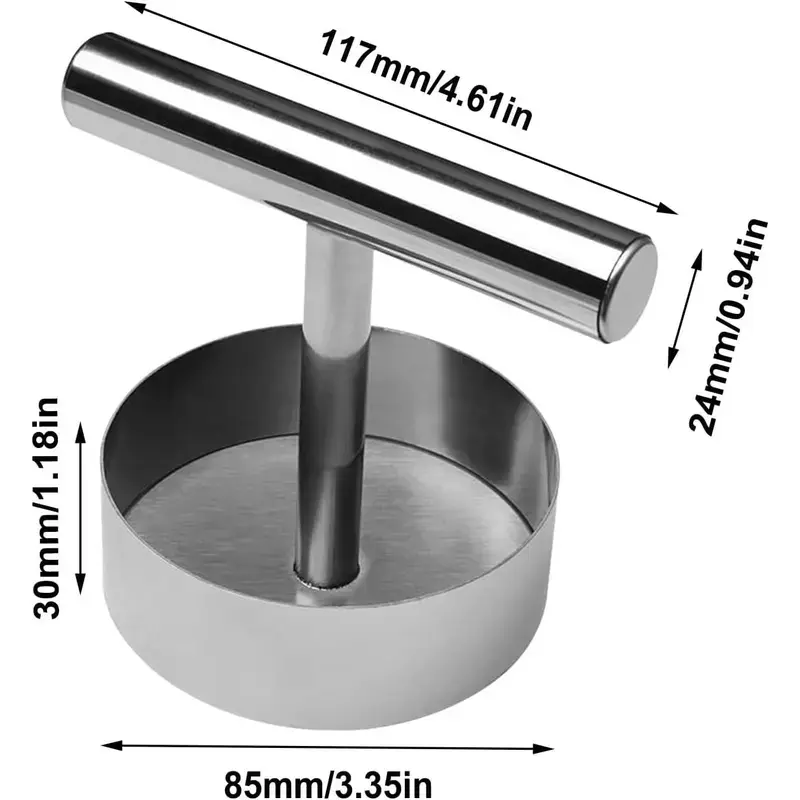 Stainless Steel Burger Press for Perfect Patties - Kitchenware