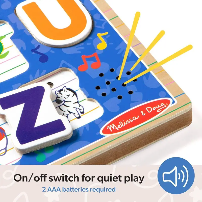 🎁 Limited-Time Offer | 26-Piece Wooden Alphabet Sound Puzzle 🔤 Light-Activated Phonics Toy