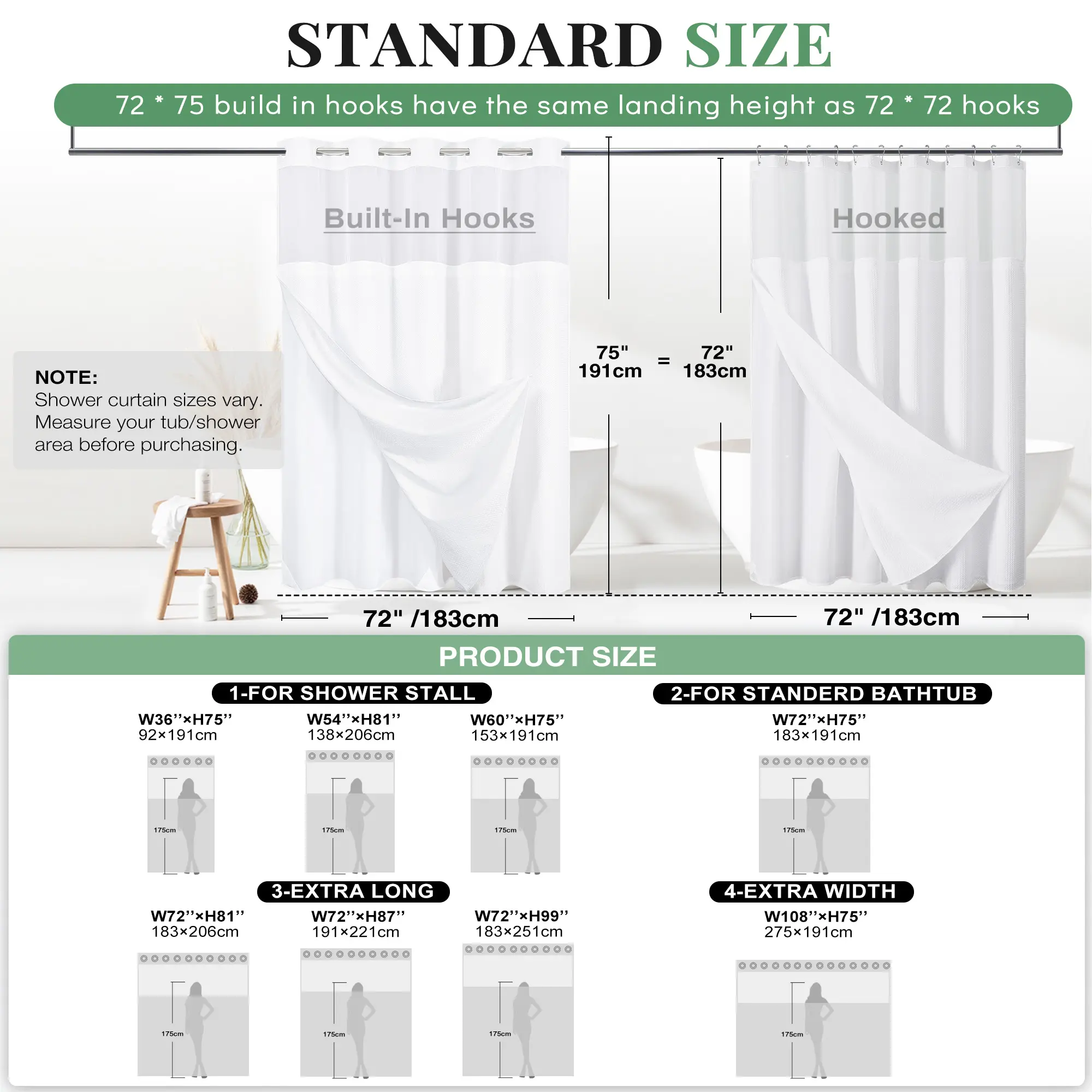 Cartivoe™ No-Hook Waffle Shower Curtain Set With Liner | Elegant Bathroom Upgrade