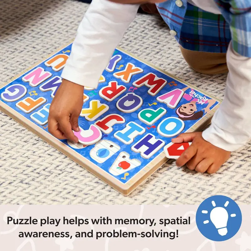 🎁 Limited-Time Offer | 26-Piece Wooden Alphabet Sound Puzzle 🔤 Light-Activated Phonics Toy