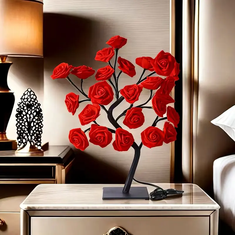 Rose-Shaped USB Night Light and Table Lamp for Home Decor