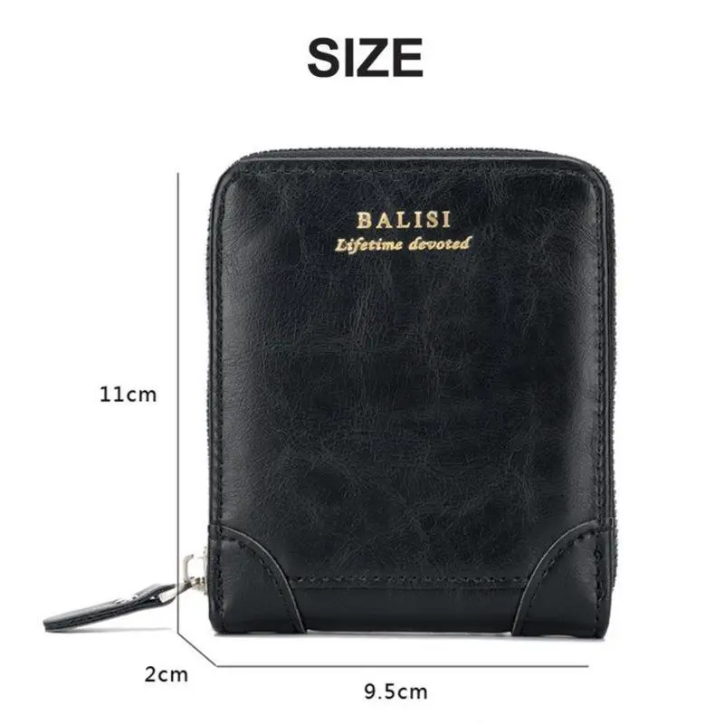 2026 New Men's Bifold Wallet - PU Leather, Retro Style Short Mens Wallet, Zipper Card Holder, Coin Storage Money Bag, Men's Accessories, Do Not Wash, Summervibes backtoschool