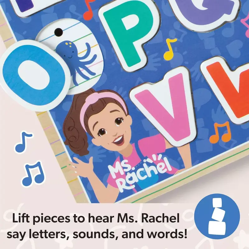 🎁 Limited-Time Offer | 26-Piece Wooden Alphabet Sound Puzzle 🔤 Light-Activated Phonics Toy