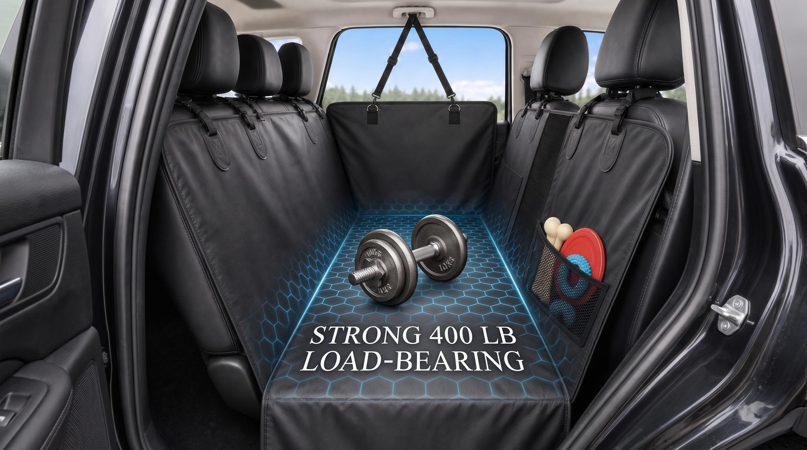 🐶 Hard-Bottom Dog Back Seat Extender & Waterproof Car Seat Cover