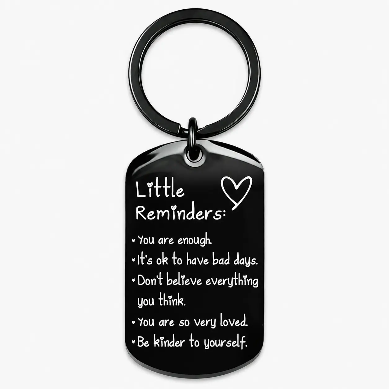 Inspirational Little Reminders Keychain for Women and Men, Silver Non-woven Fashion Accessory