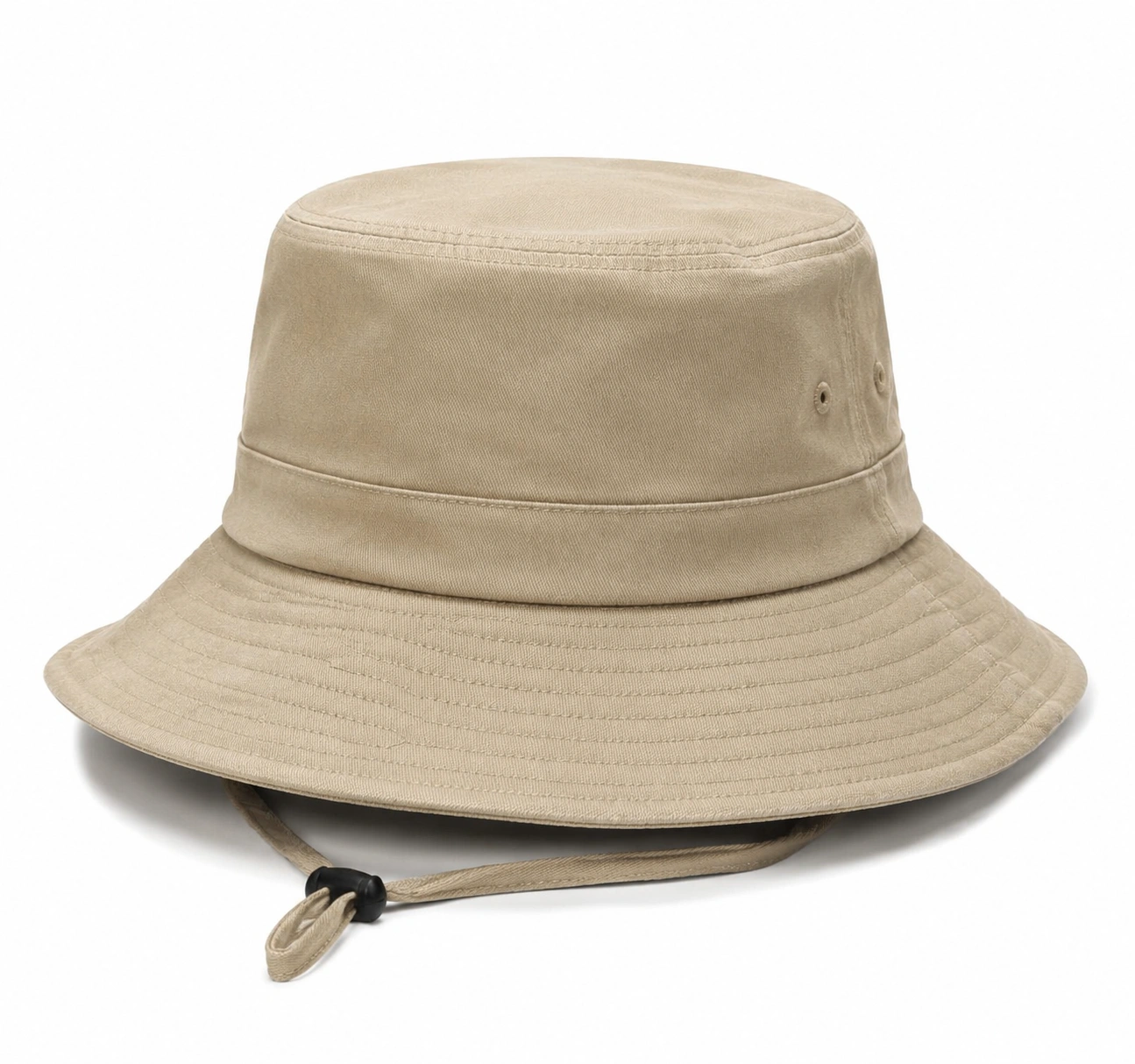 Chapeau Bob Réglable Beige avec Cordon-zanverico