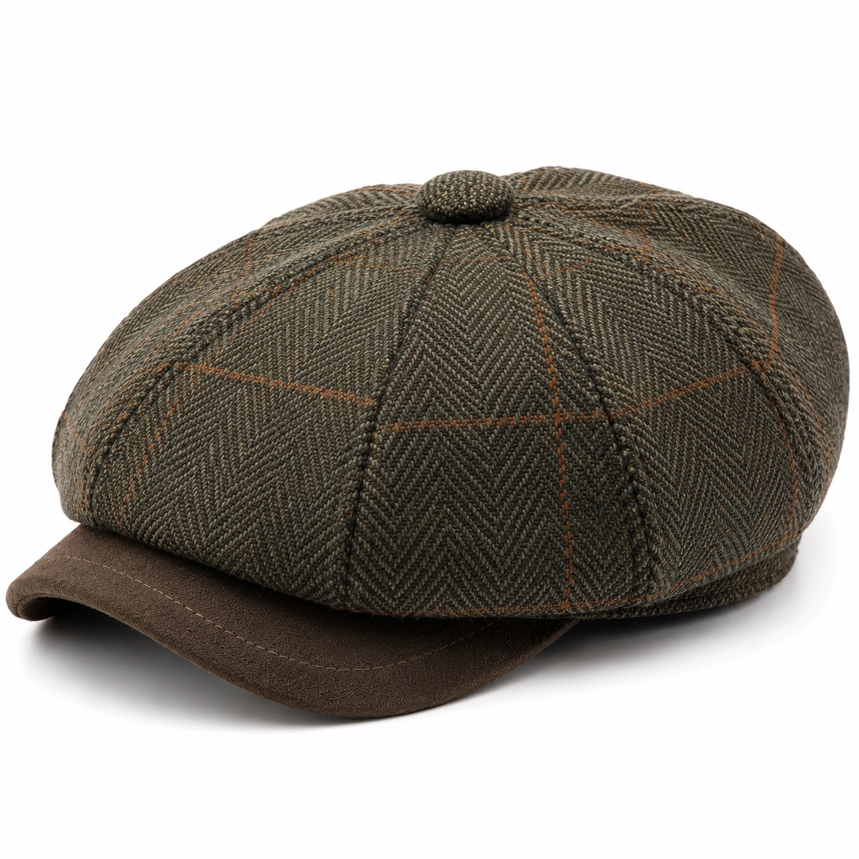Casquette Gavroche Vert à Carreaux-zanverico