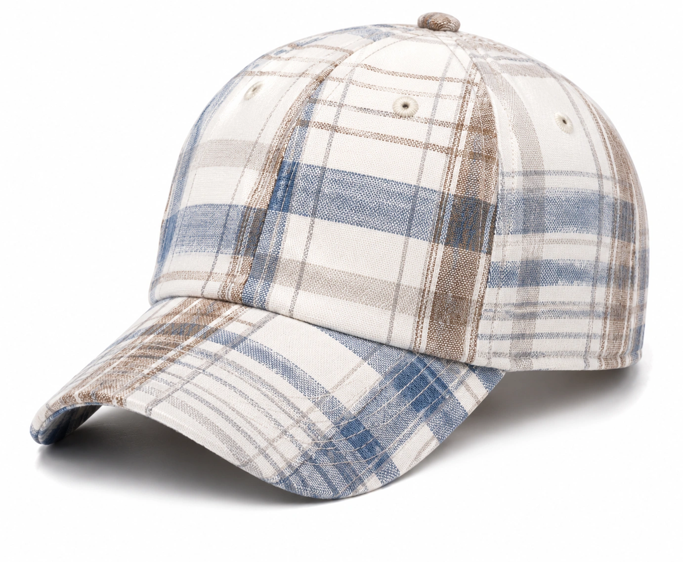Casquette à Carreaux Bleu et Marron pour Adultes-cozyverix