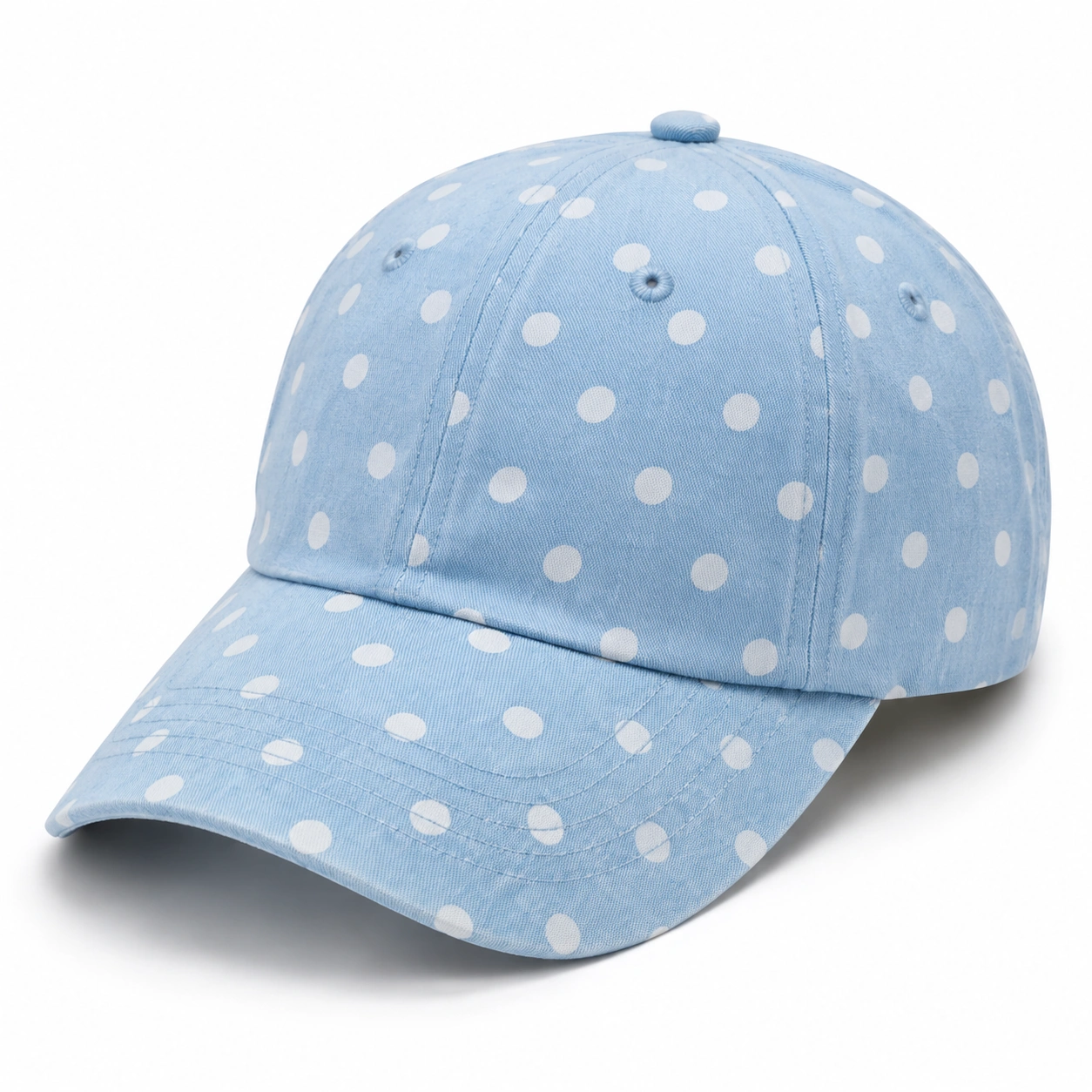Casquette Bleu Clair à Pois Blancs-cozyverix
