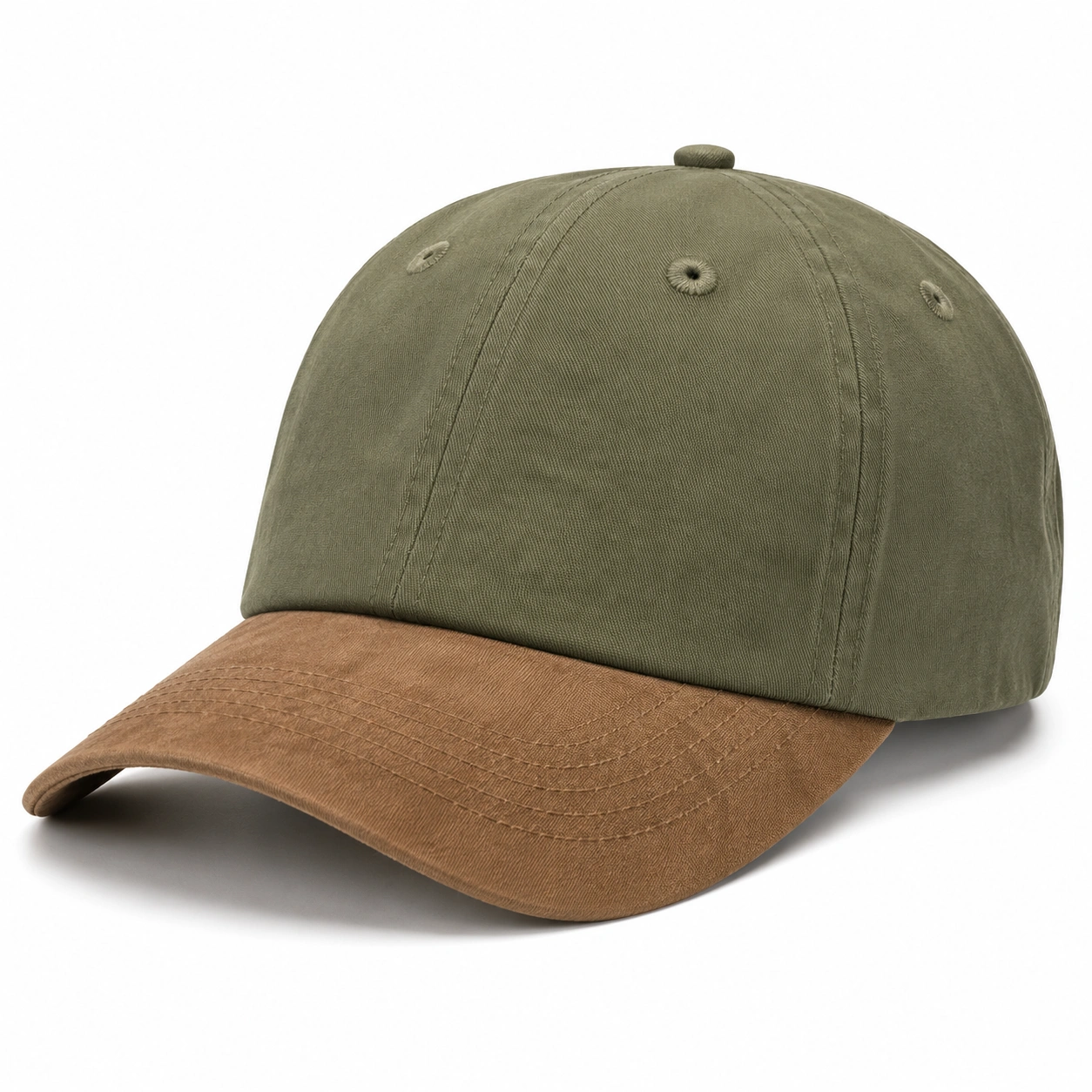 Casquette Verte Kaki et Marron à Visière Courbée-cozyverix