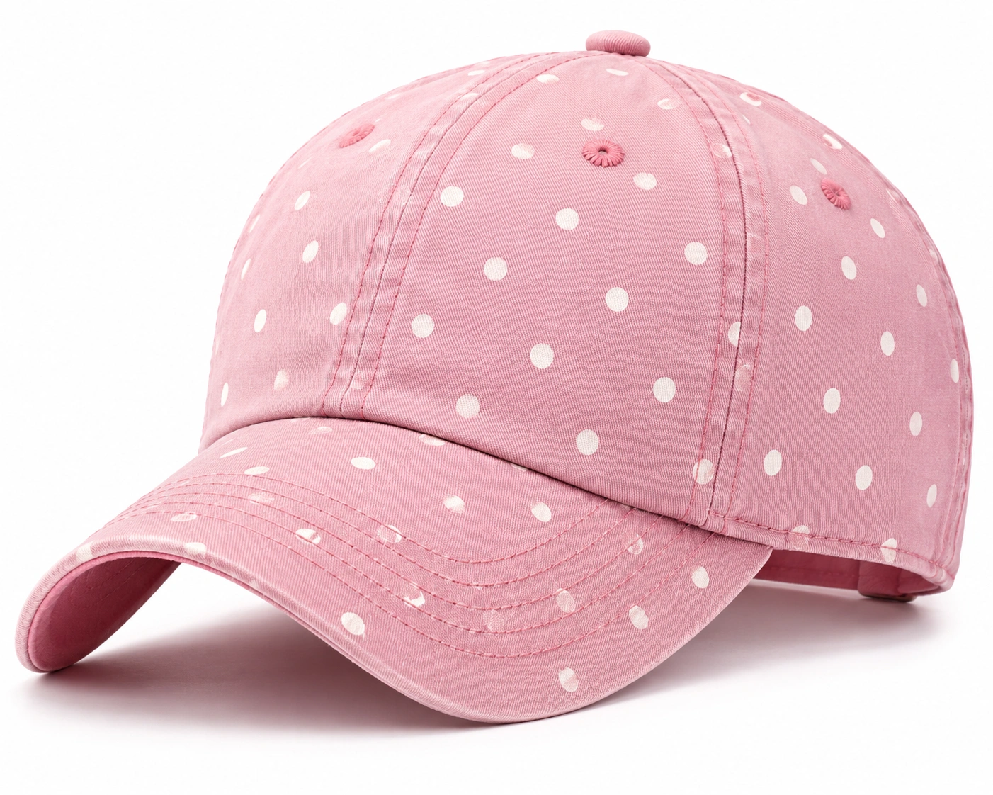 Casquette Ajustable à Pois Rose-cozyverix