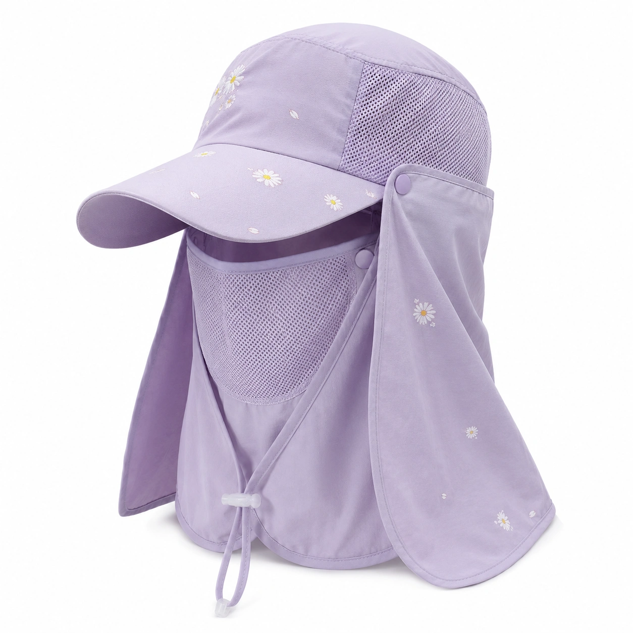 Chapeau de Soleil Anti-UV avec Protection de Nuque en Lavande-cozyverix