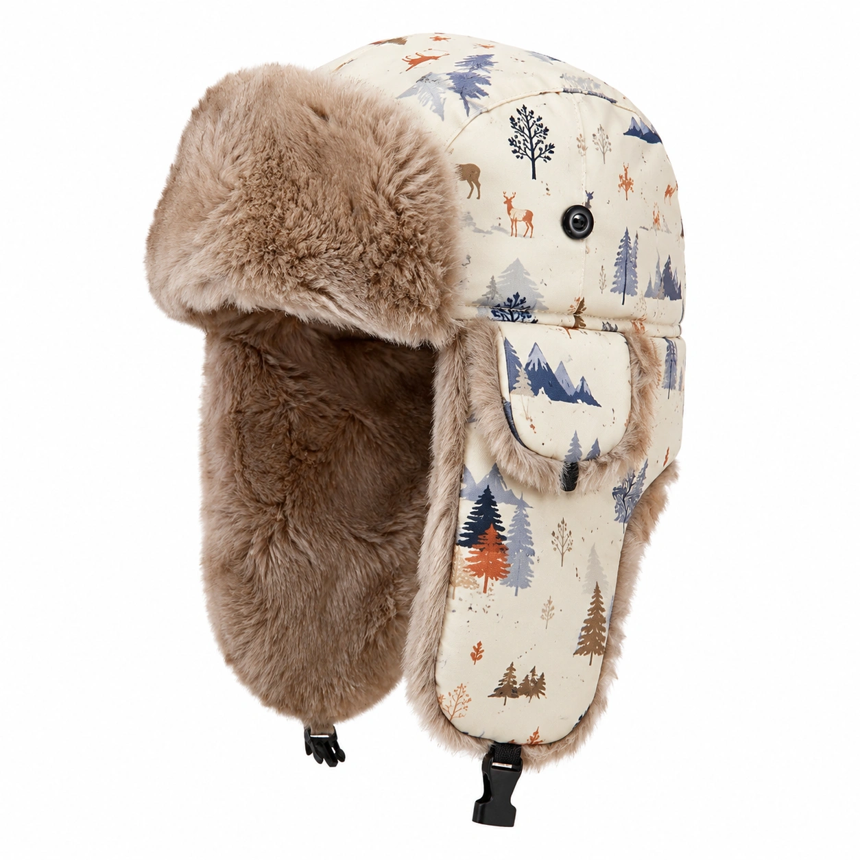 Chapka d'hiver avec motifs forestiers-cozyverix