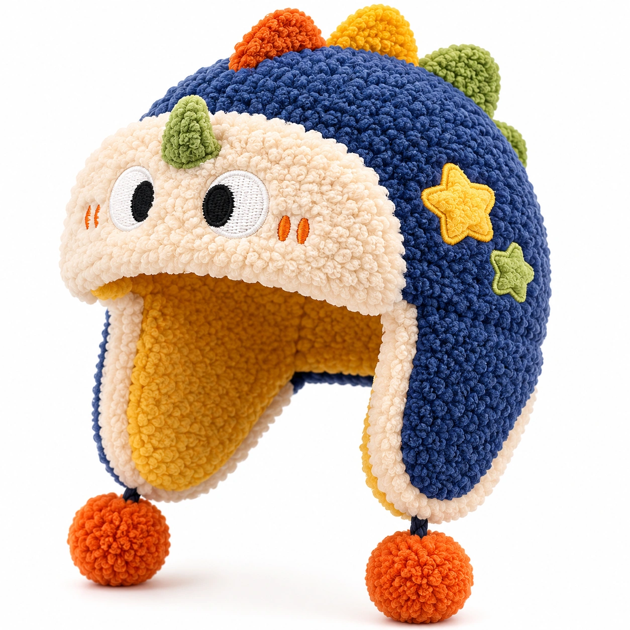 Chapeau Enfant Dinosaure Hiver avec Pompons Multicolore-cozyverix