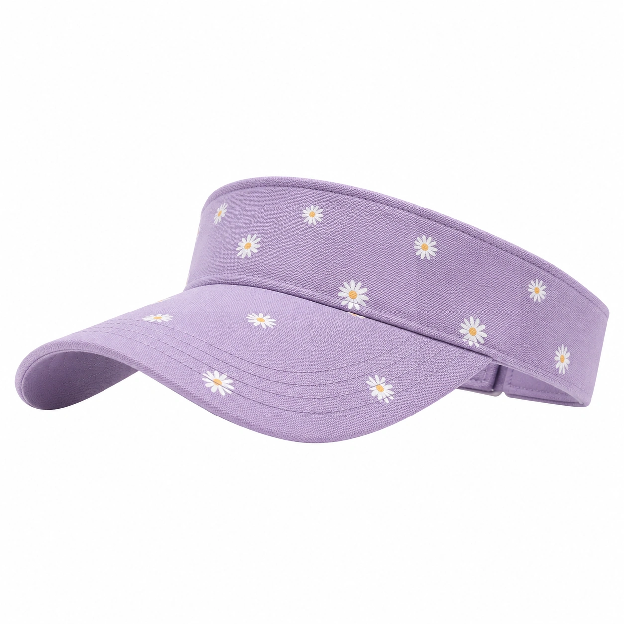 Visière violette à motif marguerites-cozyverix