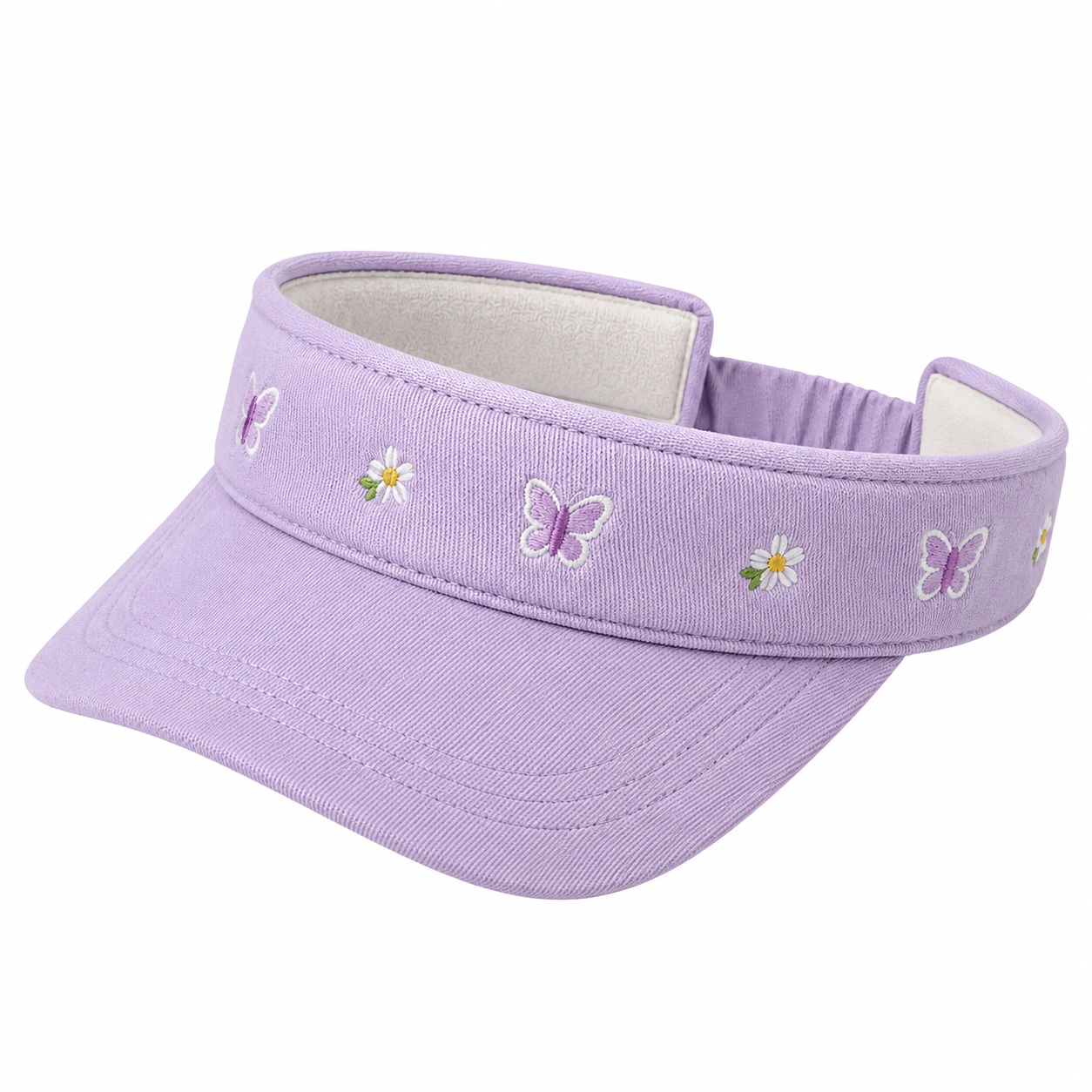 Visière de Soleil Lavande avec Broderie Papillon-cozyverix