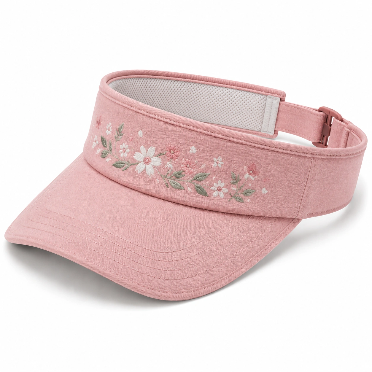 Visière Fleurie Réglable Rose avec Protection UV-cozyverix