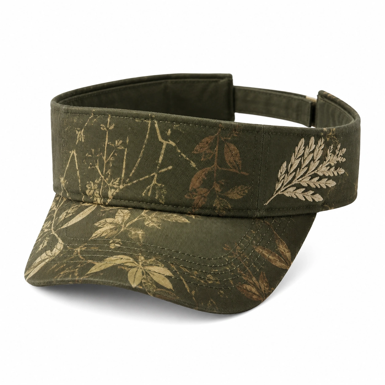 Visière de Sport Camouflage Feuilles Vert Olive-cozyverix