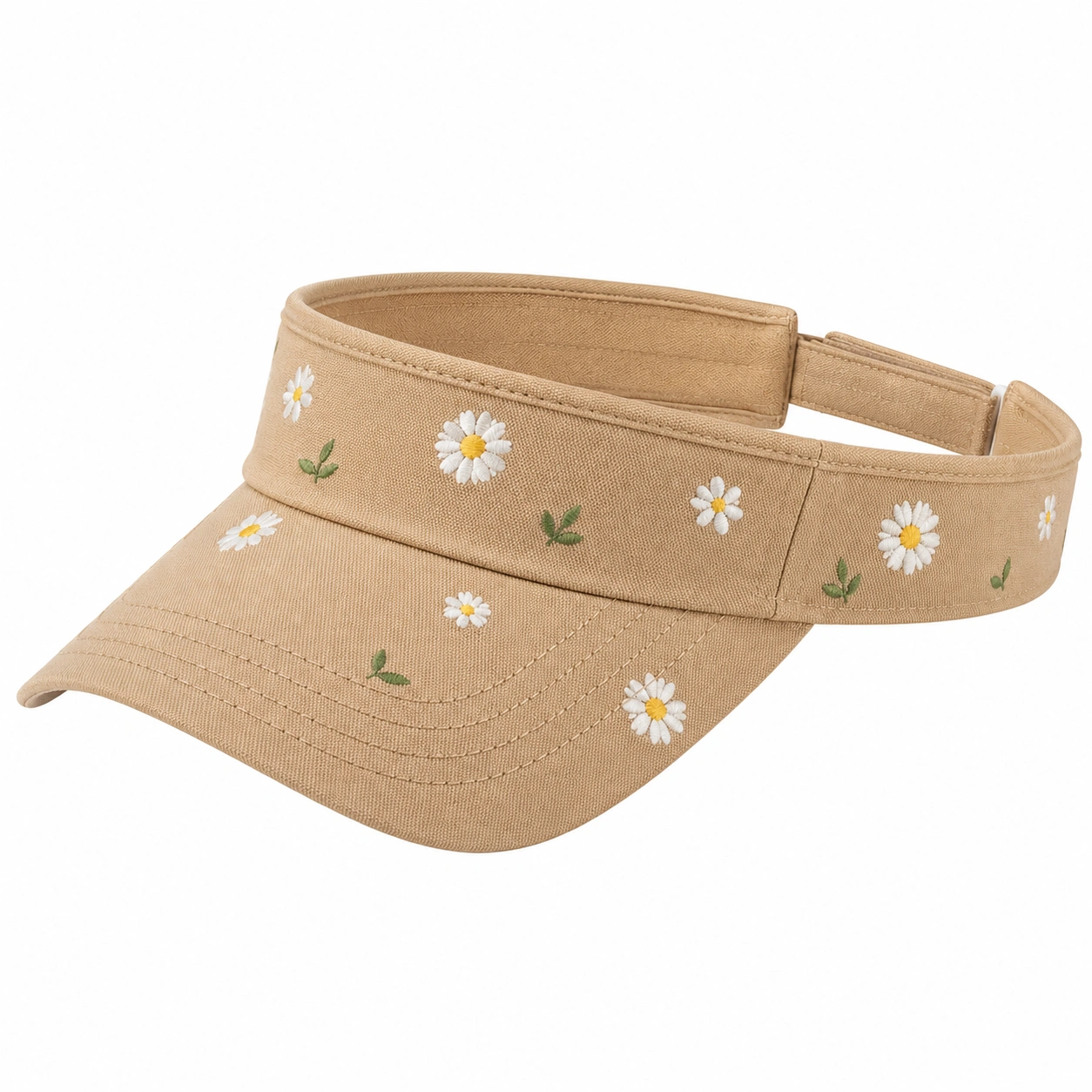 Visière de Soleil Brodée Marguerites Beige-cozyverix