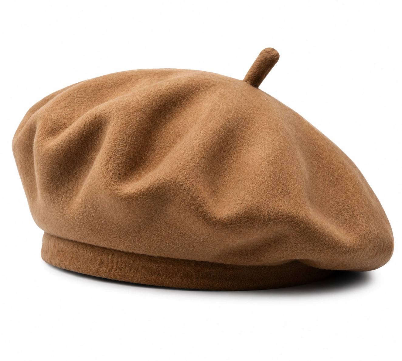 Béret Élegant Classique en Laine Marron-cozyverix