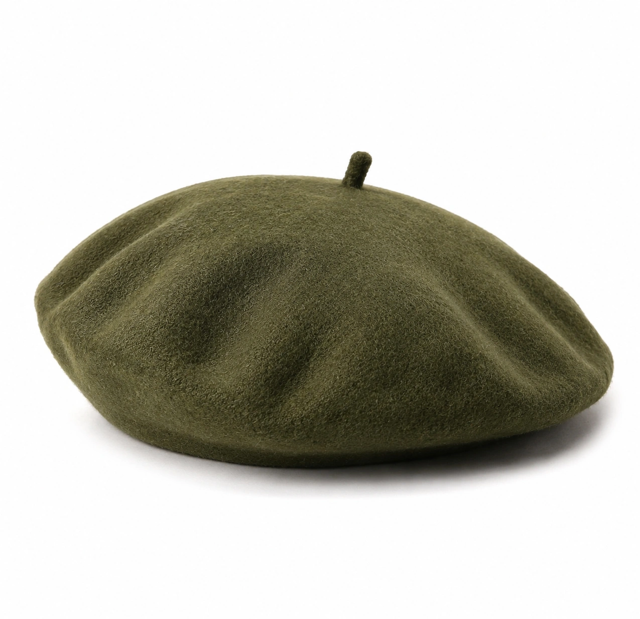 Béret Classique Vert Olive Unisexe-cozyverix