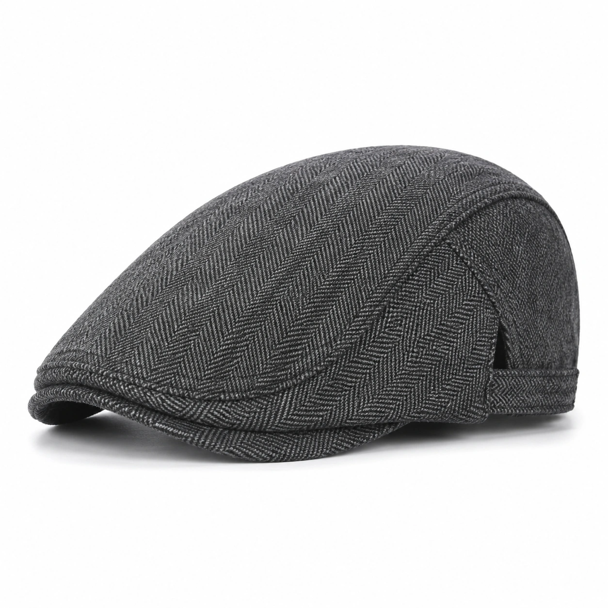 Casquette Plate Grise à Motif Chevron-cozyverix