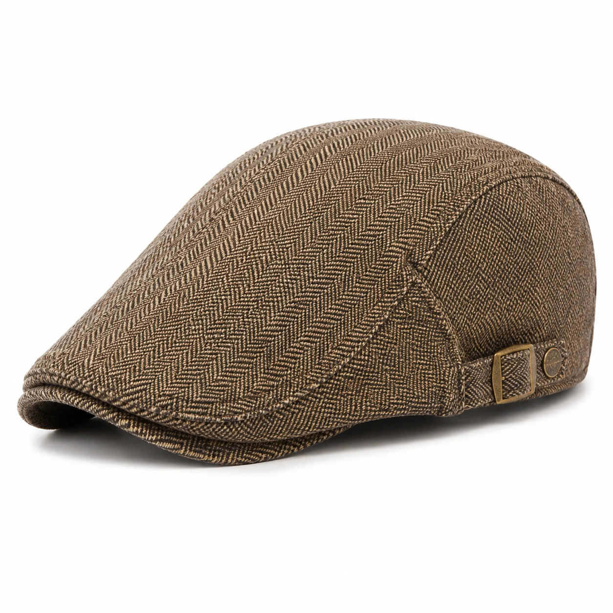 Casquette Plate Homme Chevron Marron-cozyverix