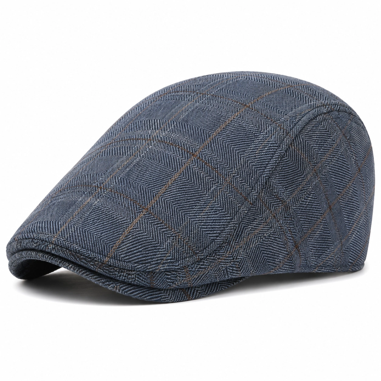Casquette Gavroche à Carreaux Bleu-cozyverix