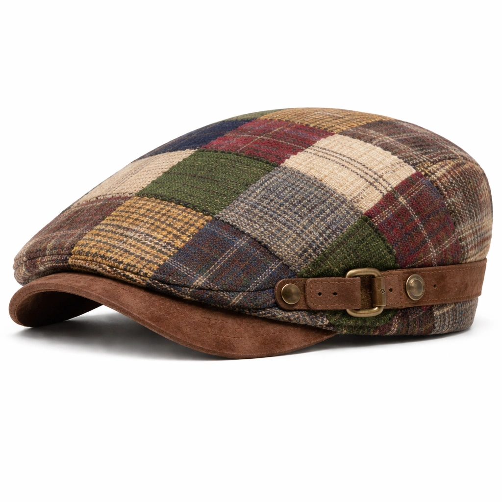 Casquette Gavroche Patchwork Réglable Multicolore-cozyverix