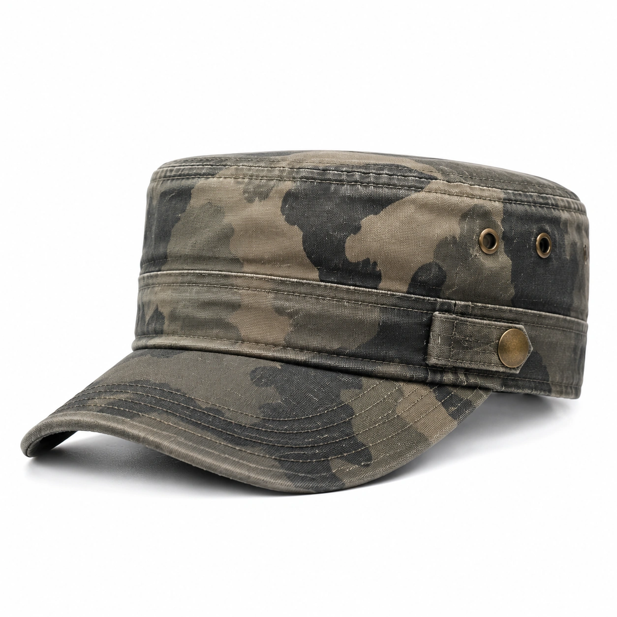 Casquette Militaire Camouflage Vert Marron Ajustable-cozyverix