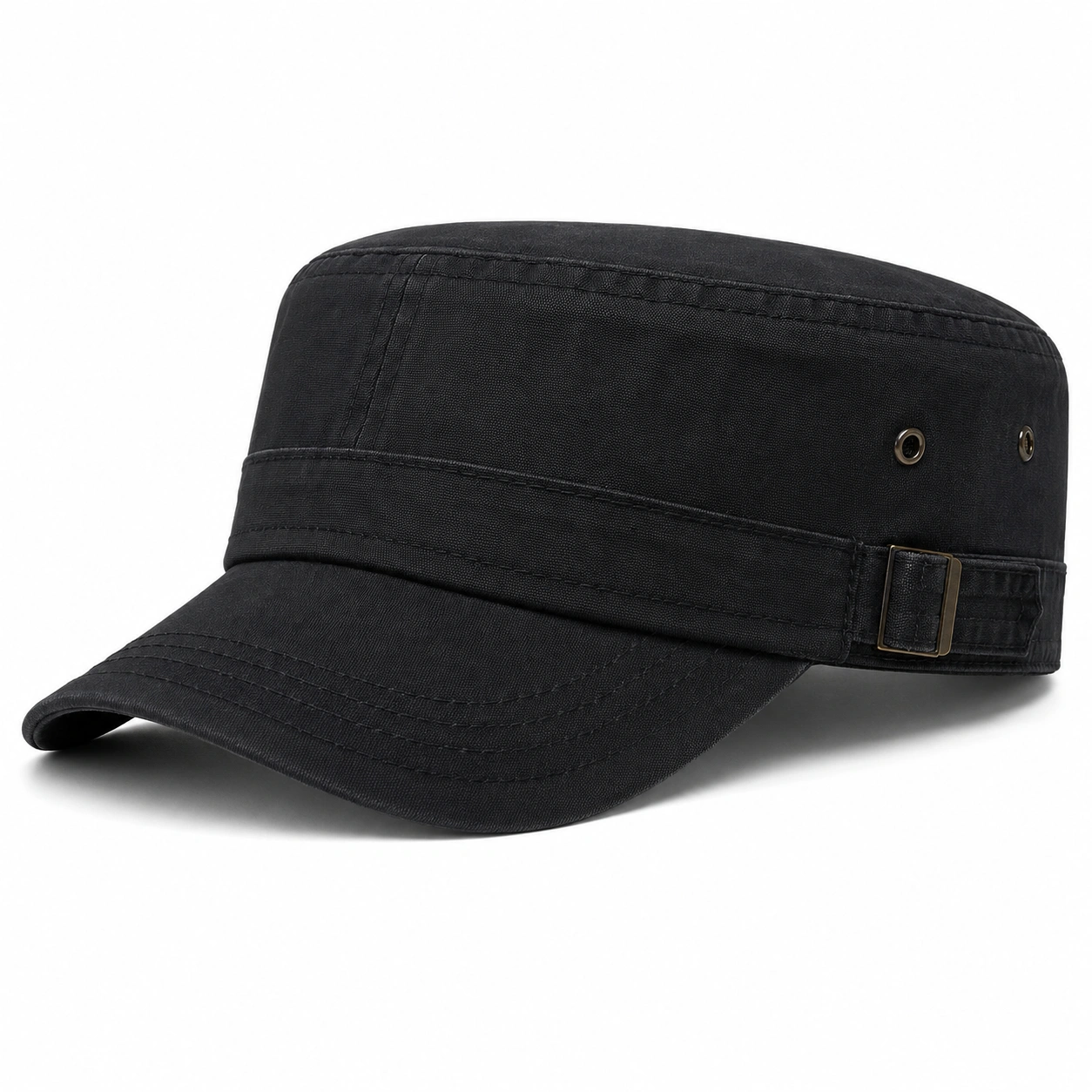 Casquette Militaire Noire Réglable Unisexe-cozyverix