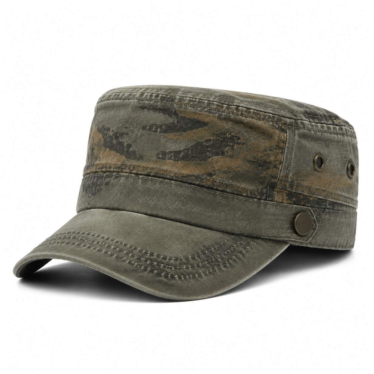 Casquette militaire camouflage kaki à visière courbée-cozyverix