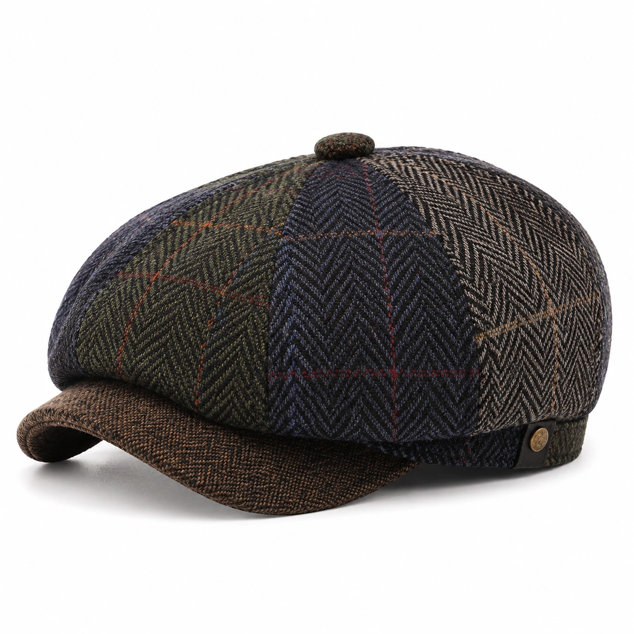 Casquette Gavroche en Patchwork Multicolore-cozyverix