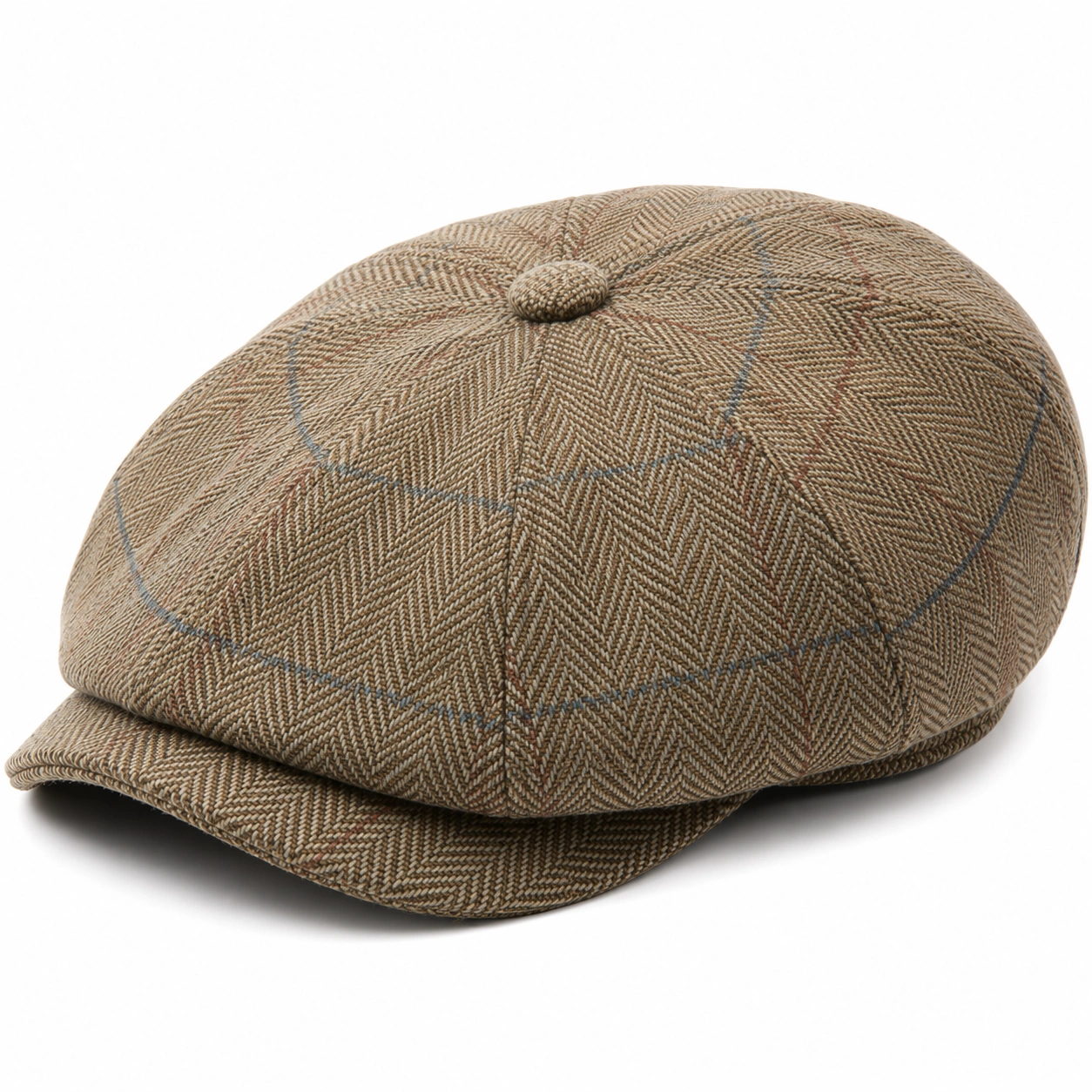 Casquette Gavroche Classique Marron à Chevrons-cozyverix