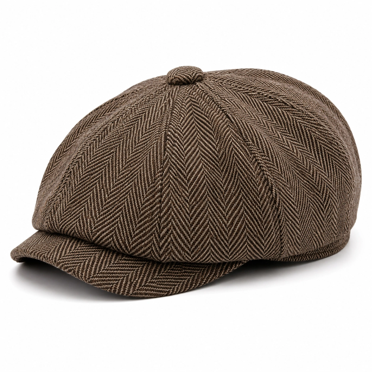 Casquette Gavroche Chevron Marron Élégante-cozyverix