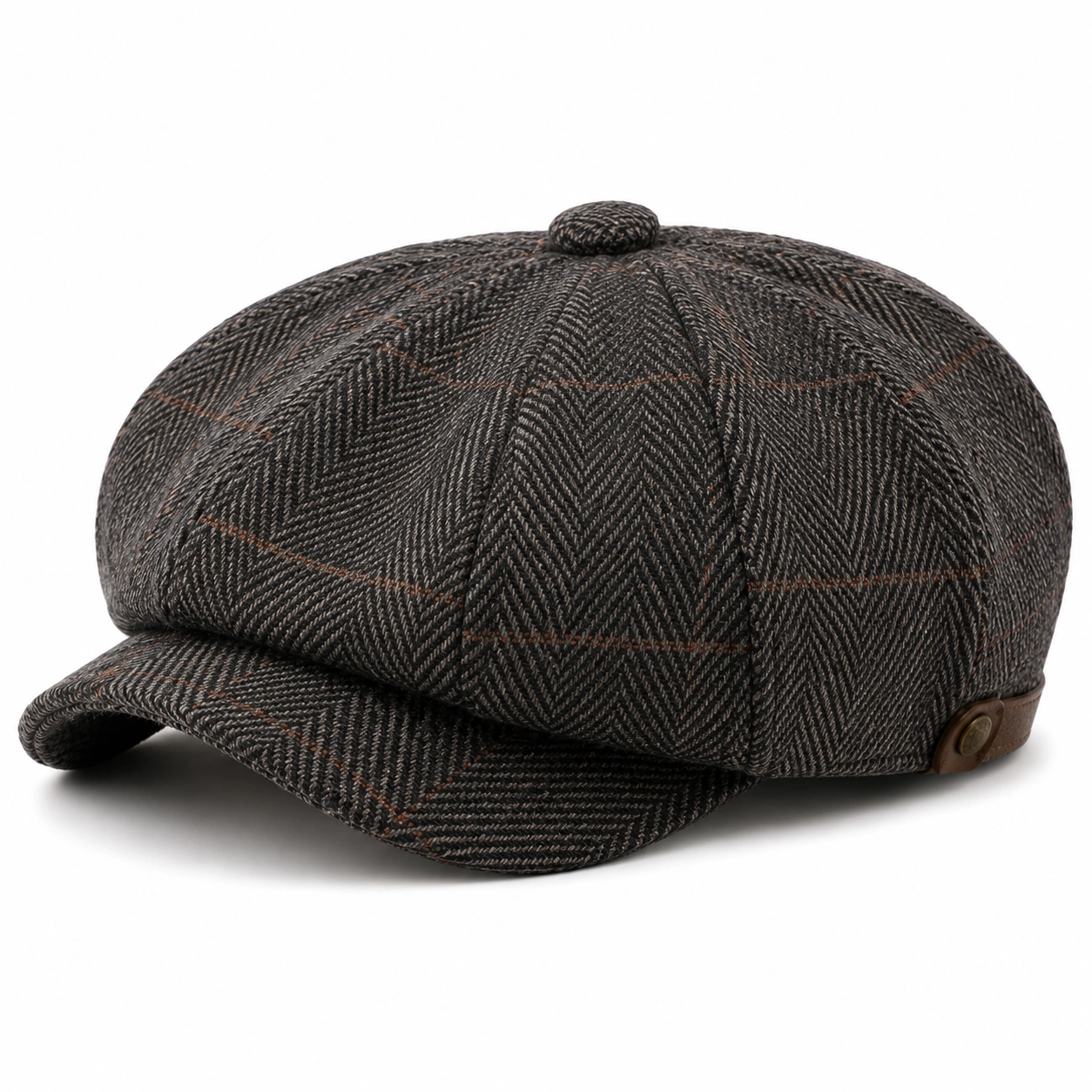 Casquette Gavroche à Chevrons Réglable Marron-cozyverix