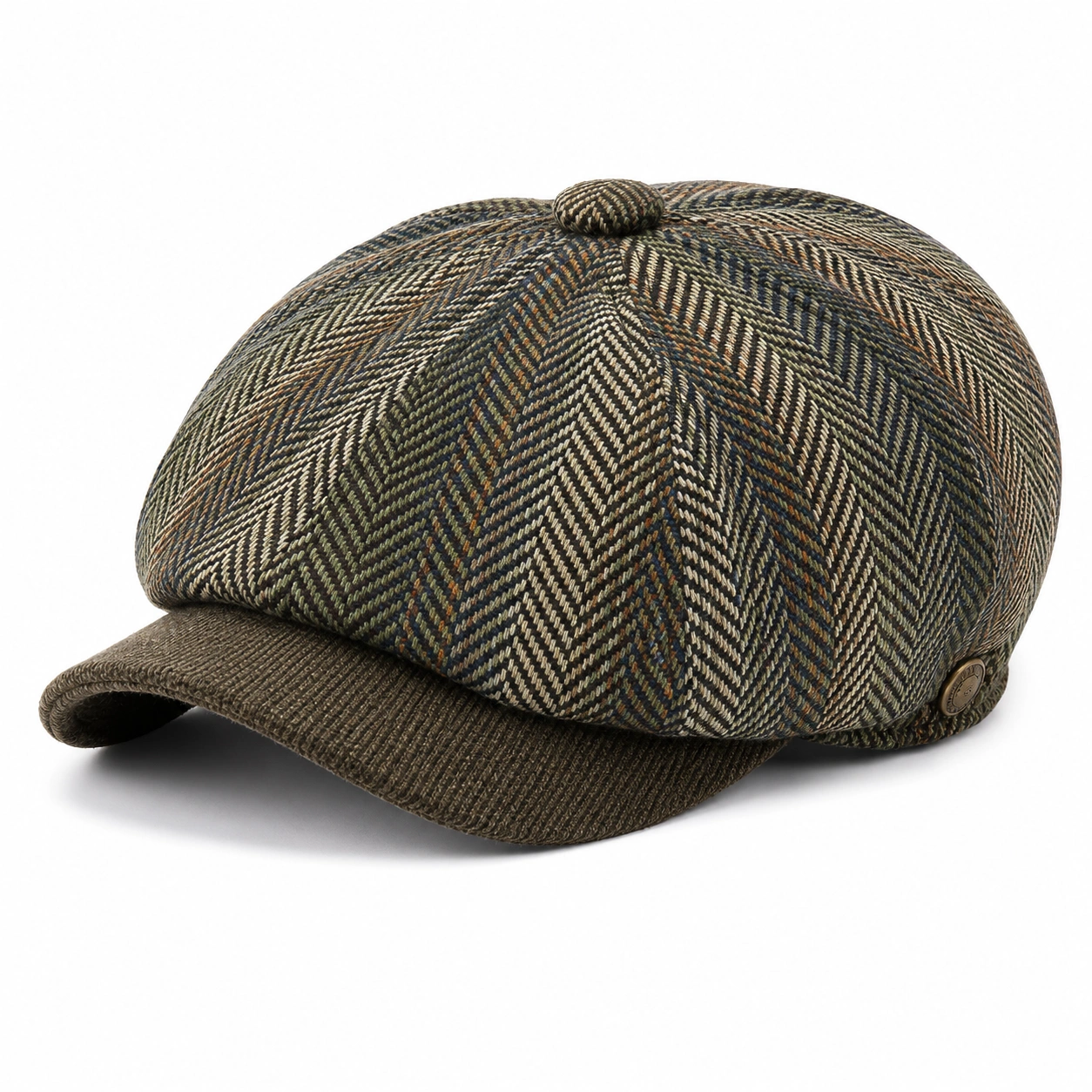 Casquette Gavroche Rétro à Chevrons Multicolore-cozyverix