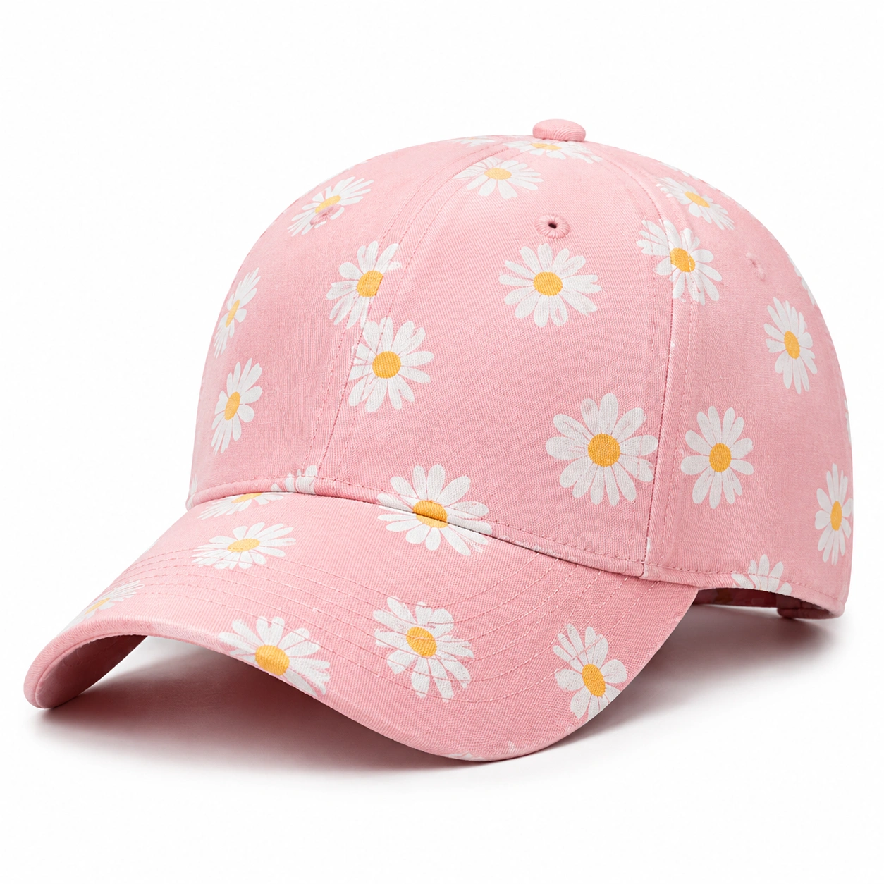 Casquette de baseball rose avec motif marguerites-ulqorvexi
