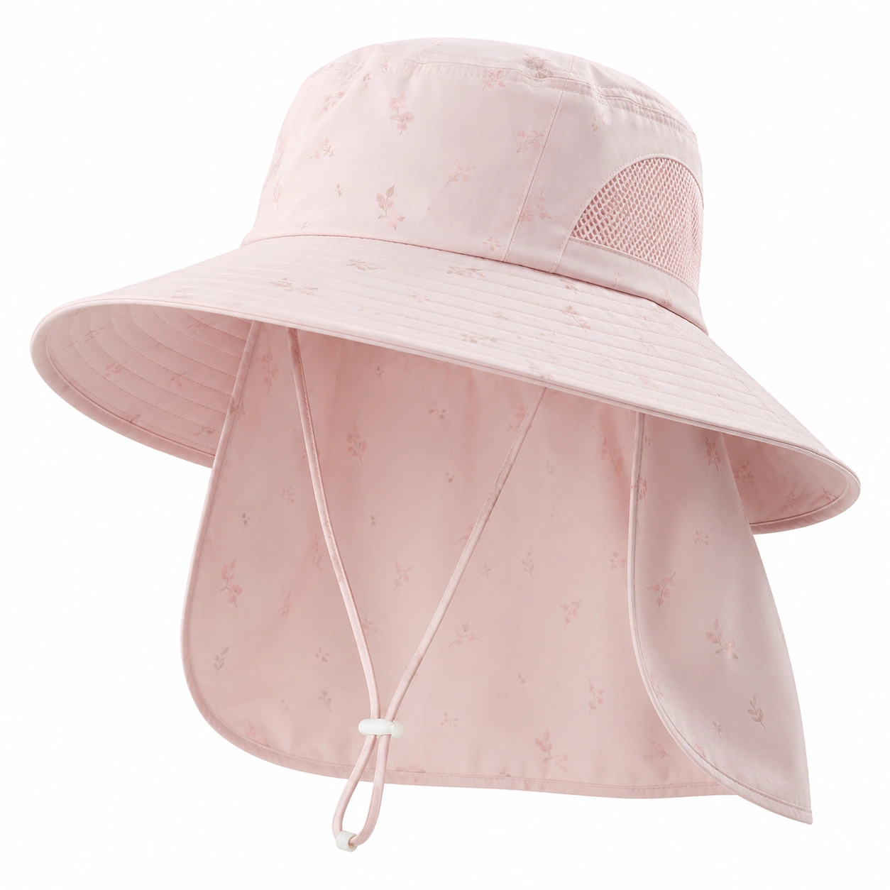 Chapeau de Soleil Anti-UV avec Protection de Cou - Rose Pâle-ulqorvexi